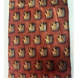 NEW JZ RICHARDS Nordstrom Hand Made in USA Red 100% Silk Tie Geometric NWT